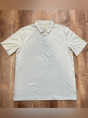 Jack Archer Polo Shirt Mens 3XL Tech Beige Cream Cotton Nylon Short Sleeve